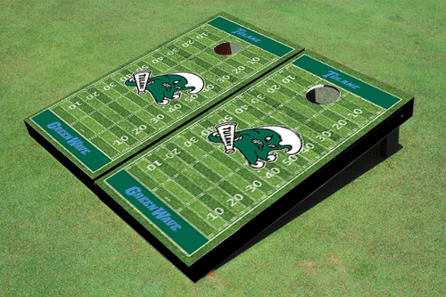 Tulane University Green Matching Football Field Custom Cornhole Boards