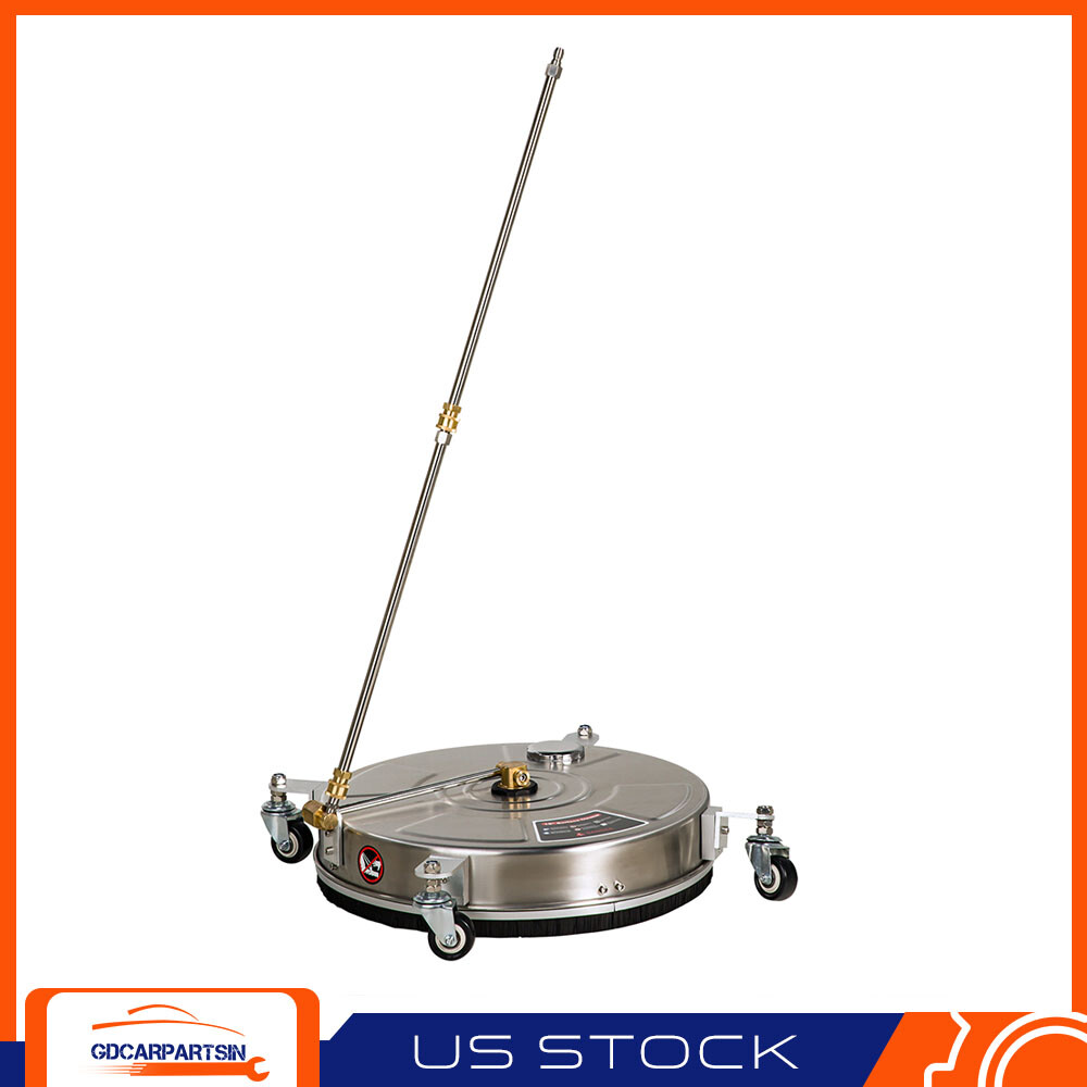 18 Inch Heavy-Duty Pressure Washer Surface Cleaner 4000 PSI with Wheels & 2 Stainless Steel Extension Wands