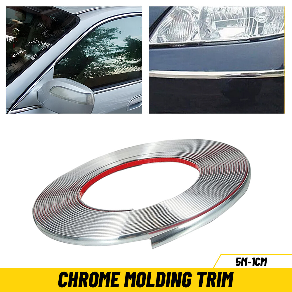 10mm Chrome Trim Molding Strip Car Door Window Bumper Side Trime Protector 16FT
