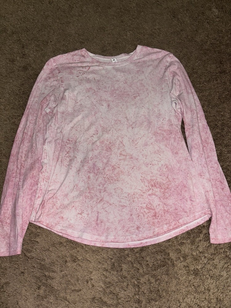 Lululemon Long sleeve Pink Tie Dye Shirt Sz 10