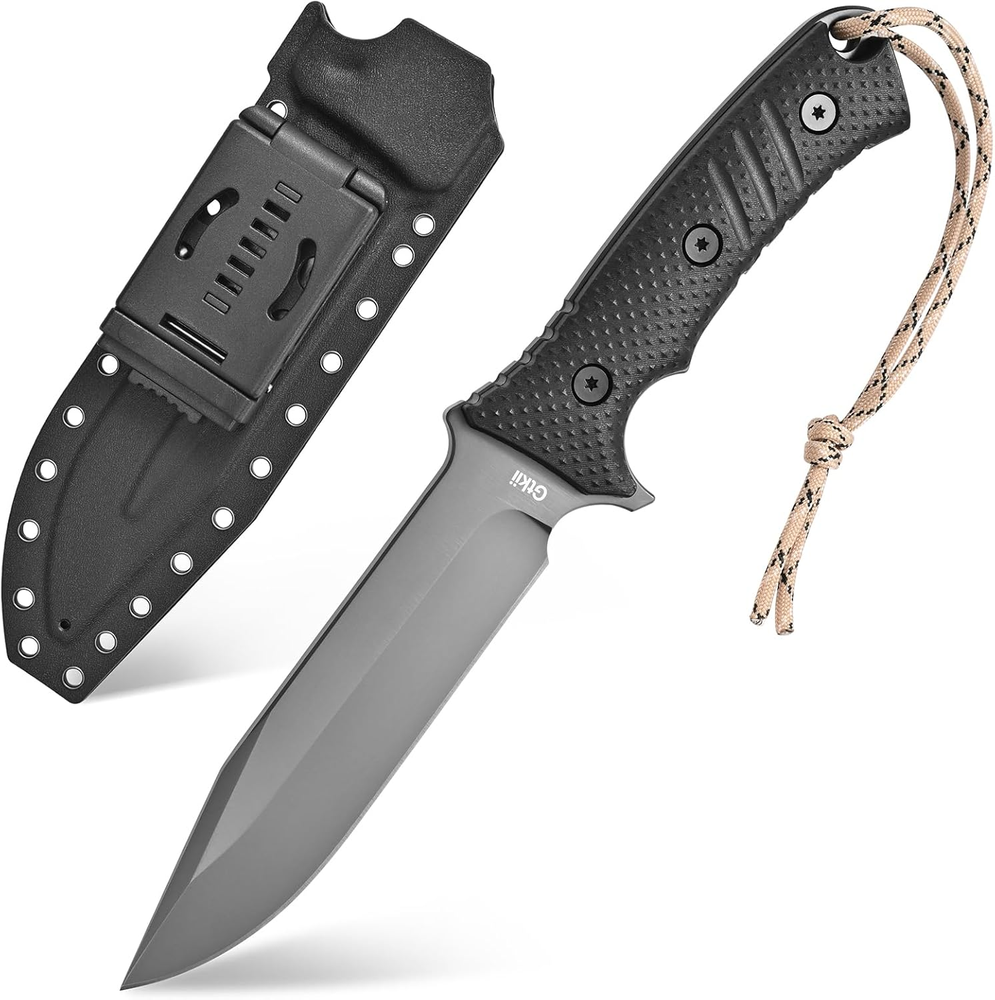 GTK2 Fixed Blade EDC Knife with AUS-10 Steel Blade and Nylon Fiberglass Handle