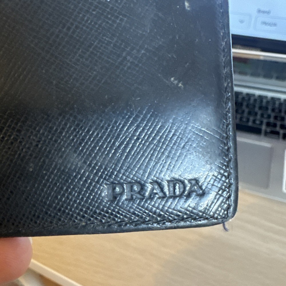 prada bifold wallet men saffiano leather