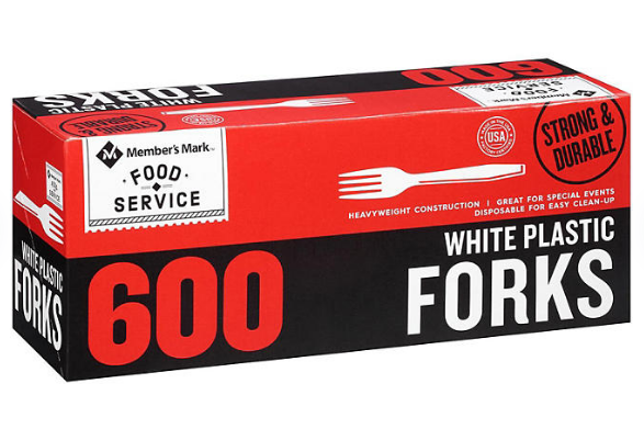Member's Mark White Plastic Forks, Heavyweight (600 ct.)