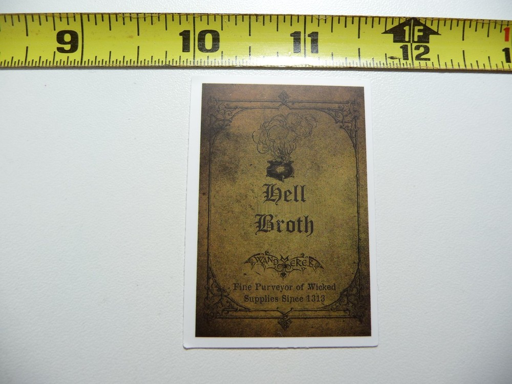 HELL BROTH DECAL STICKER WITCHCRAFT POTION SPELL WITCH GOTH LABEL FUNNY