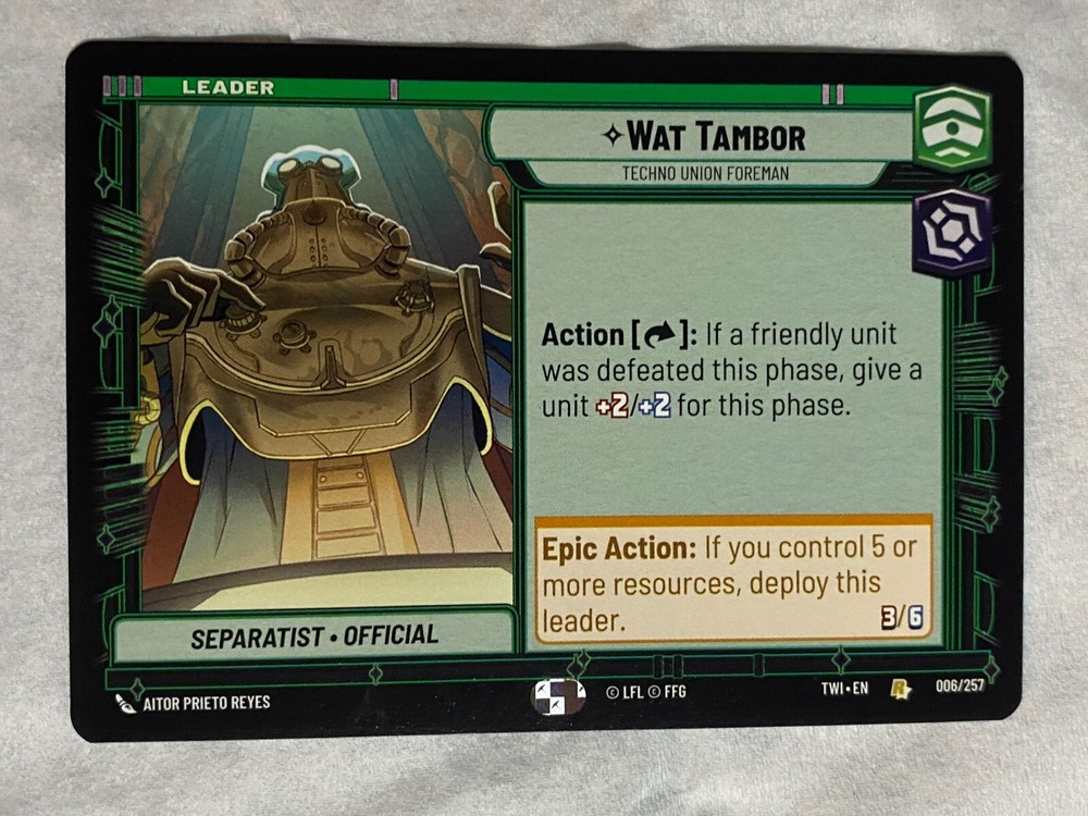 STAR WARS UNLIMITED TCG ToR WAT TAMBOR Rare Card NM