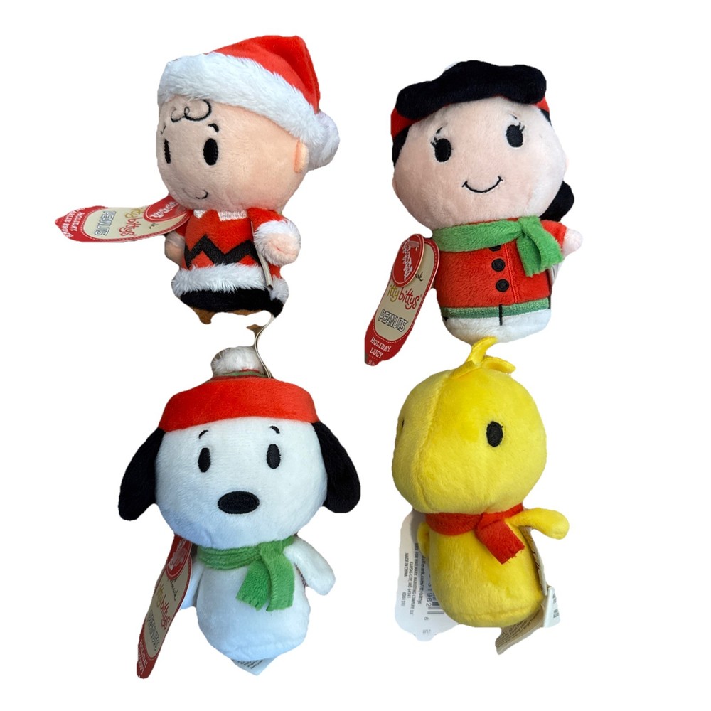 Hallmark Itty-Bittys Peanuts Holiday Charlie Brown Lucy Snoopy Woodstock Set Lot
