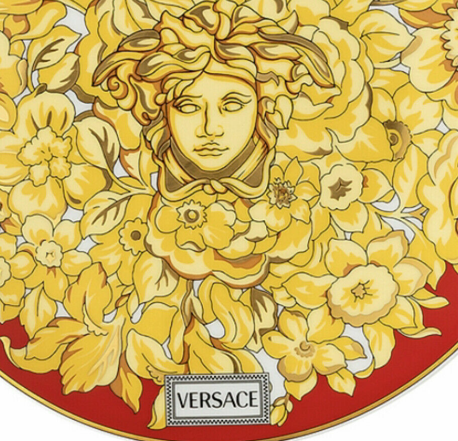 VERSACE PLATE MEDUSA RHAPSODY RED NEW IN BOX DESEERT SALAD  SALE