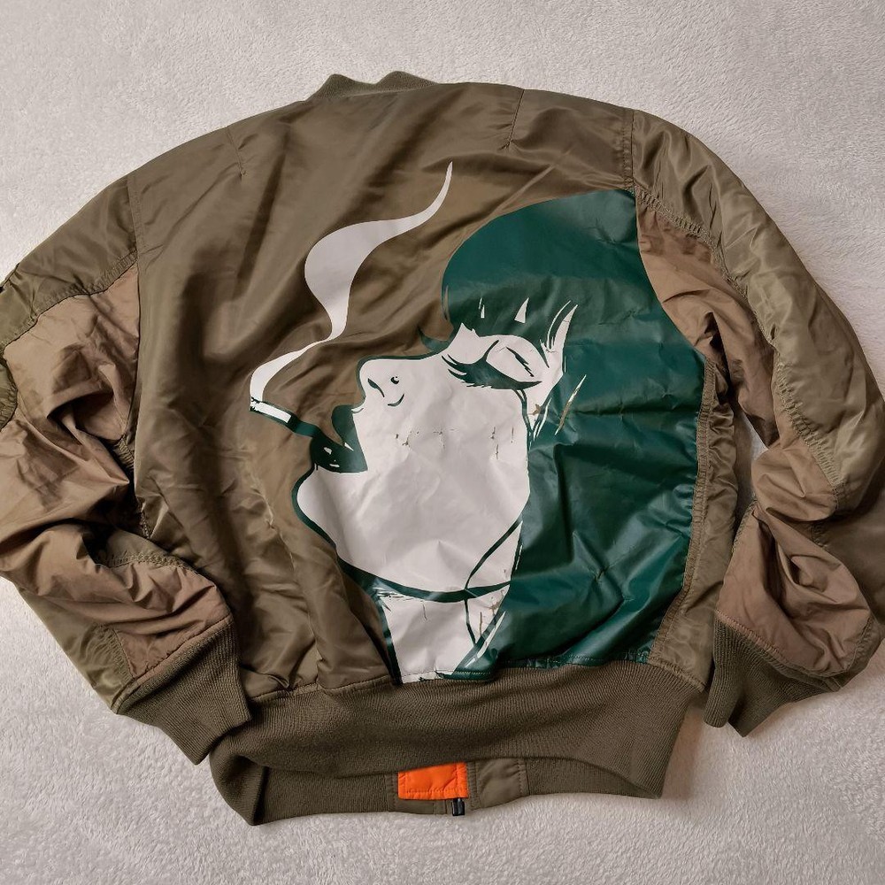 Alpha Huf Reversible Screen Jacket in Olive Khaki - Exclusive Style