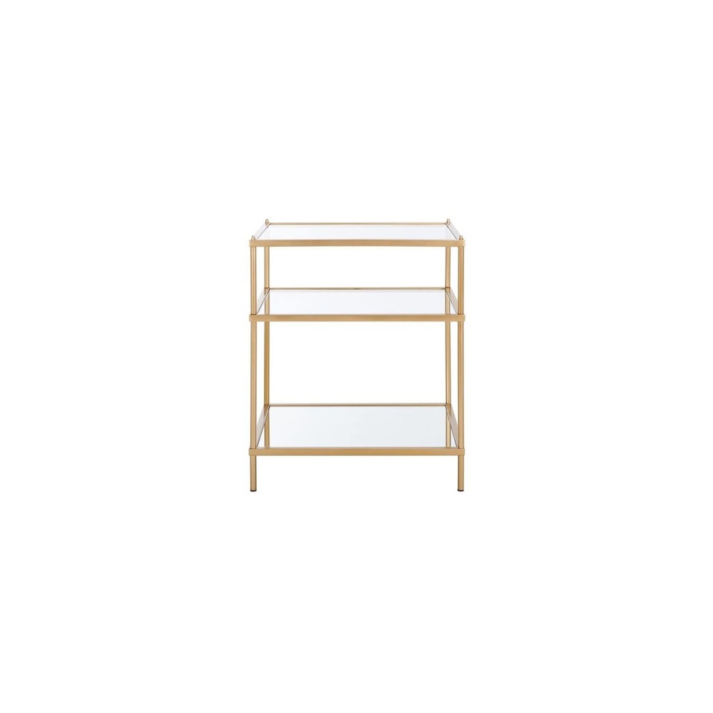 Noelia Gold 3-Tier Square Accent Table for Stylish Home Decor