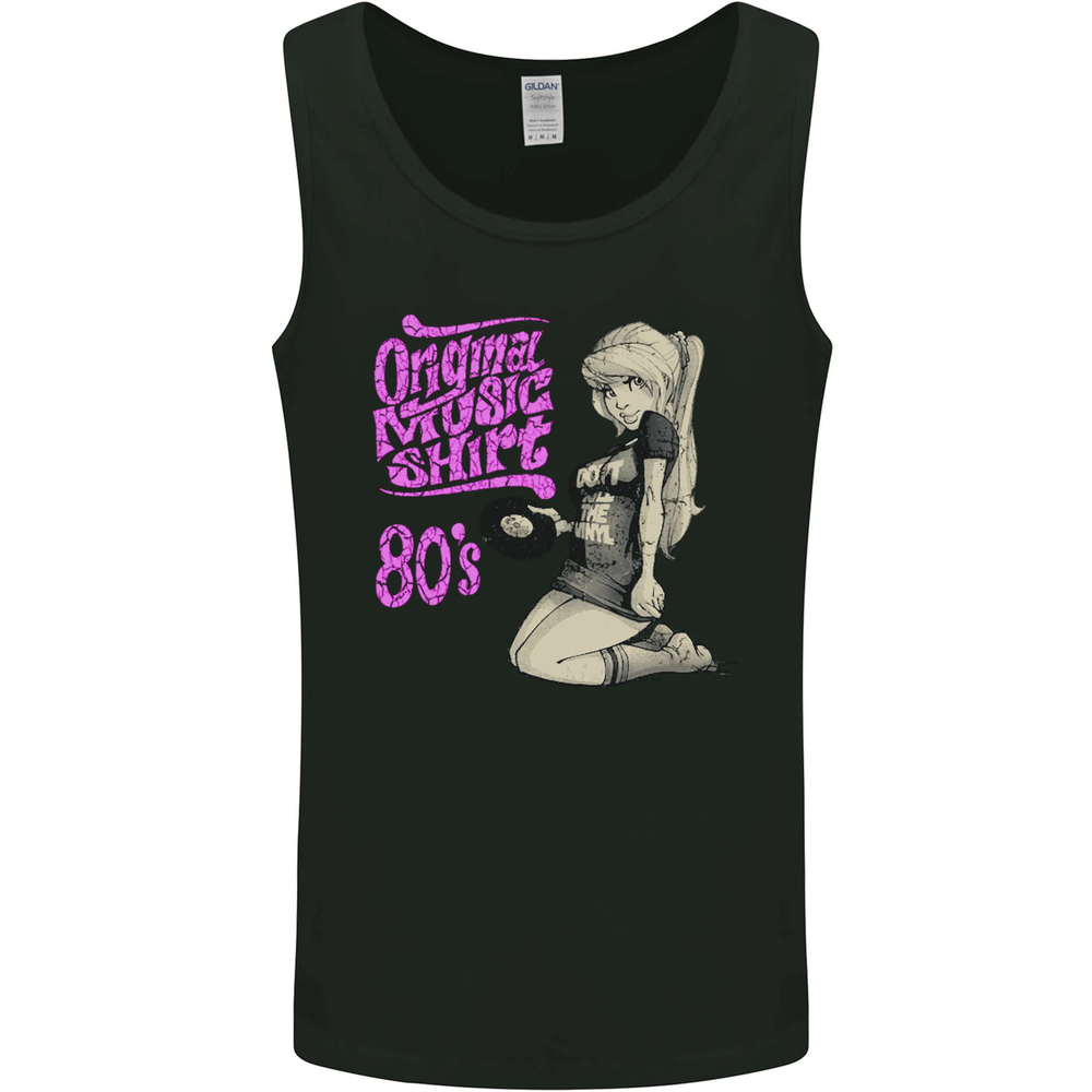 Original Music Shirt DJ Vinyl Turntable Mens Vest Tank Top
