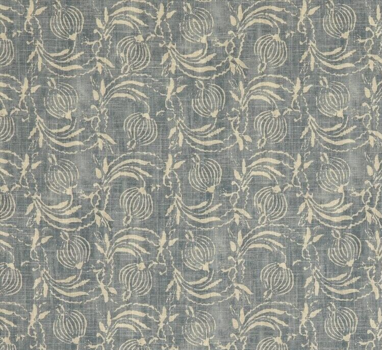 GP & J BAKER CURTAIN FABRIC DESIGN Pomegranate 9.5 METRES DENIM LINEN BLEND