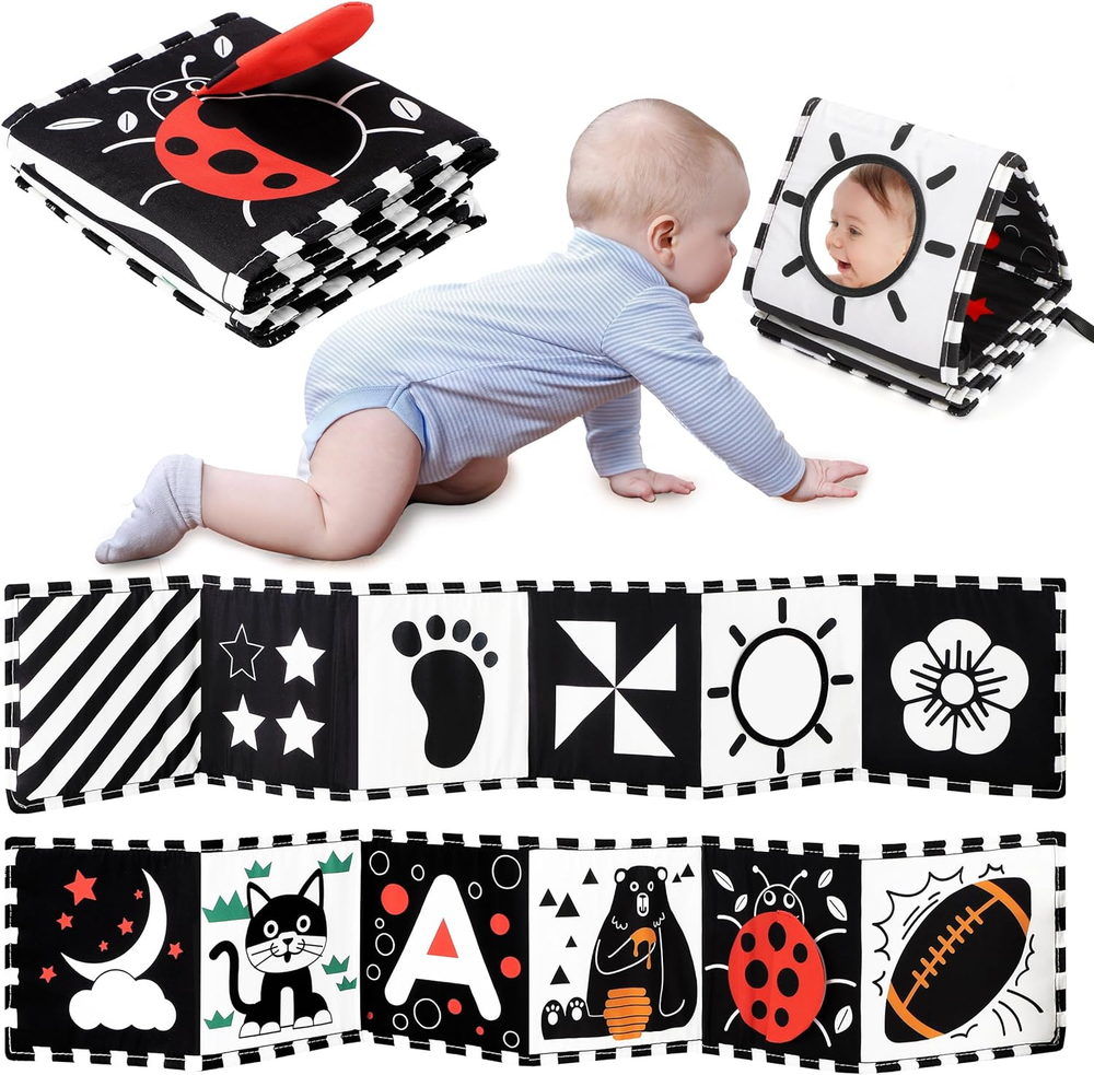 Black and White Baby Toys, Tummy Time High Contrast Newborn Toys 0-3 Months