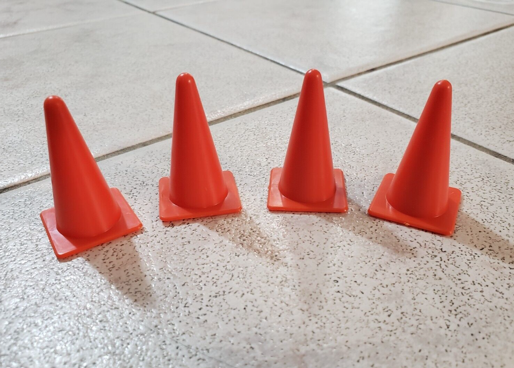 Vintage GI Joe ARAH Lot (4) Traffic Street Road Parking Cones Orange 1.5