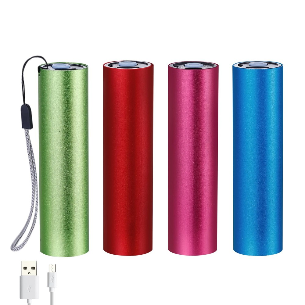 4 Pack Mini LED Flashlights for Kids USB Rechargeable Pocket Light Set  