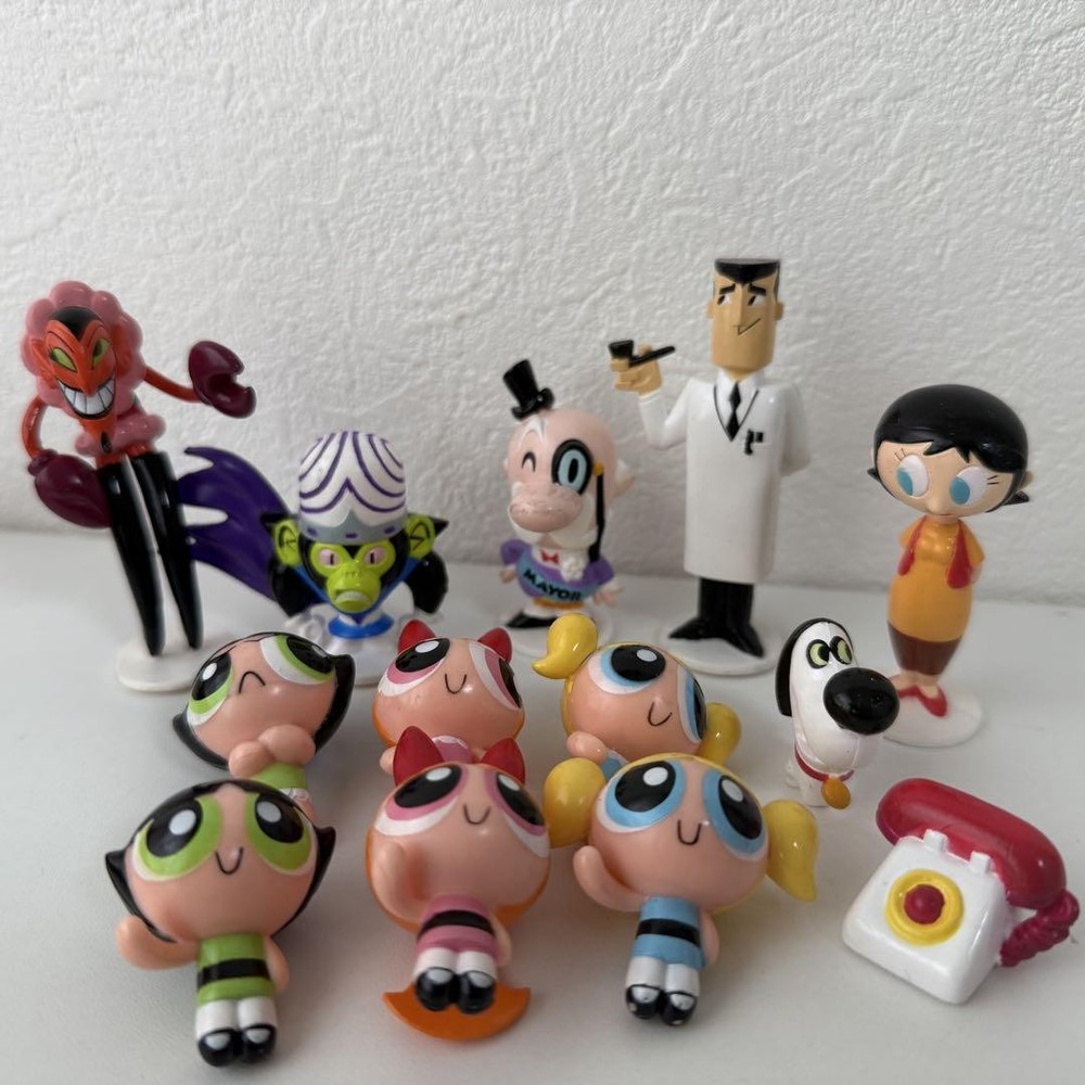Sega Toys Powerpuff Girls Cartoon Network Collection Figure Set of 13 Used