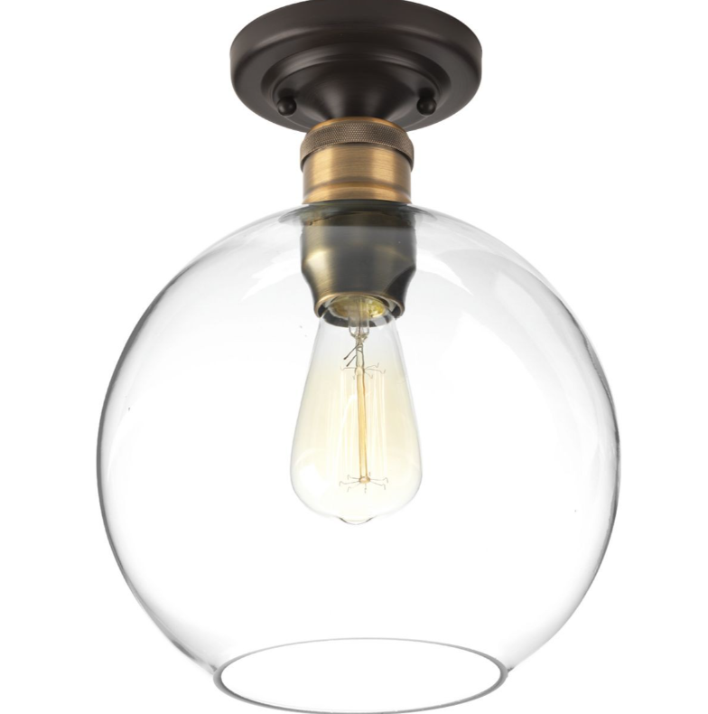 Progress Lighting P350046-020 Hansford Single-Light Flush Mount in Antique Bronze  