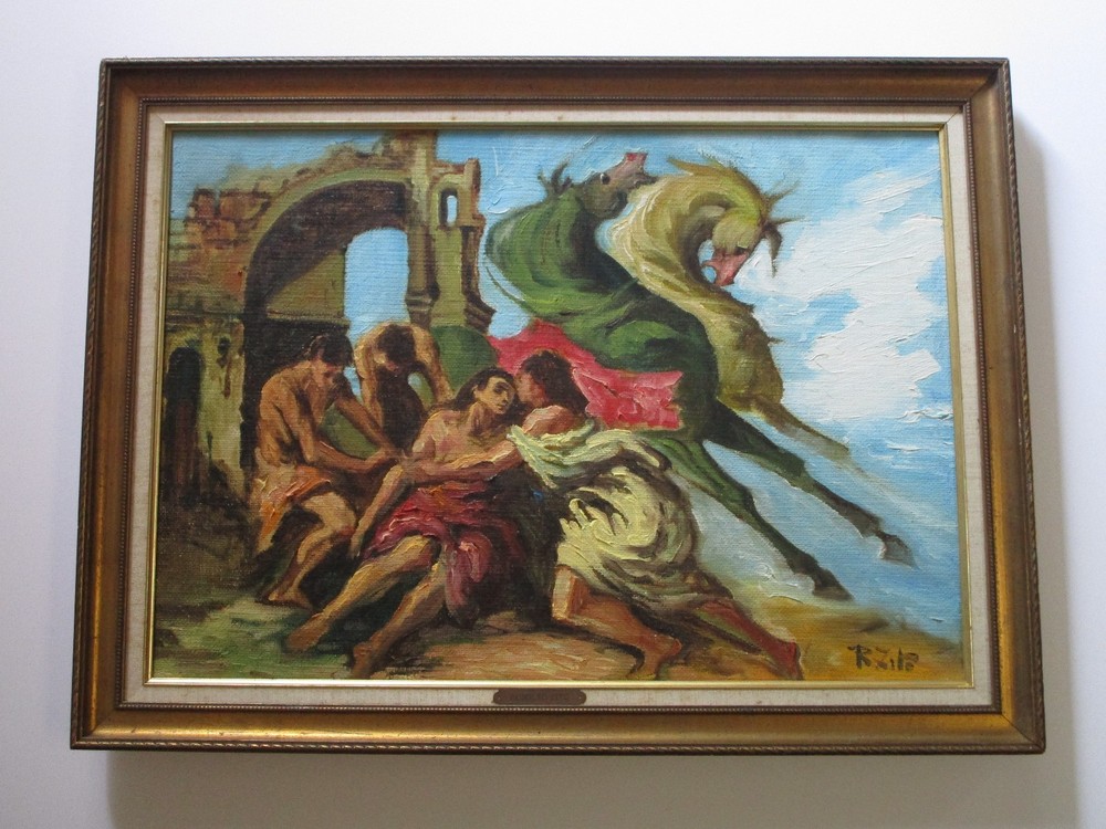 FINEST RODOLFO ZITO PAINTING MID CENTURY ITALY ITALIAN MODERNIST EXPRESSIONISM