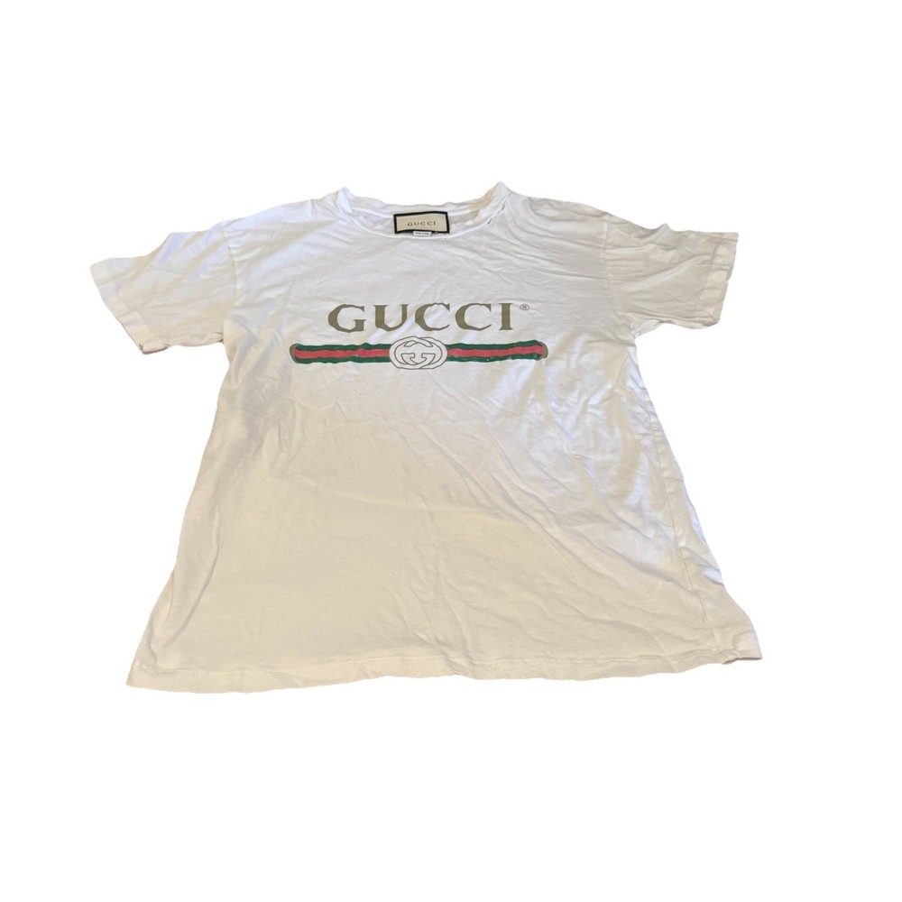 Gucci Vintage 2017 Back Thorn Flower Logo Short Sleeve T-Shirt Size S