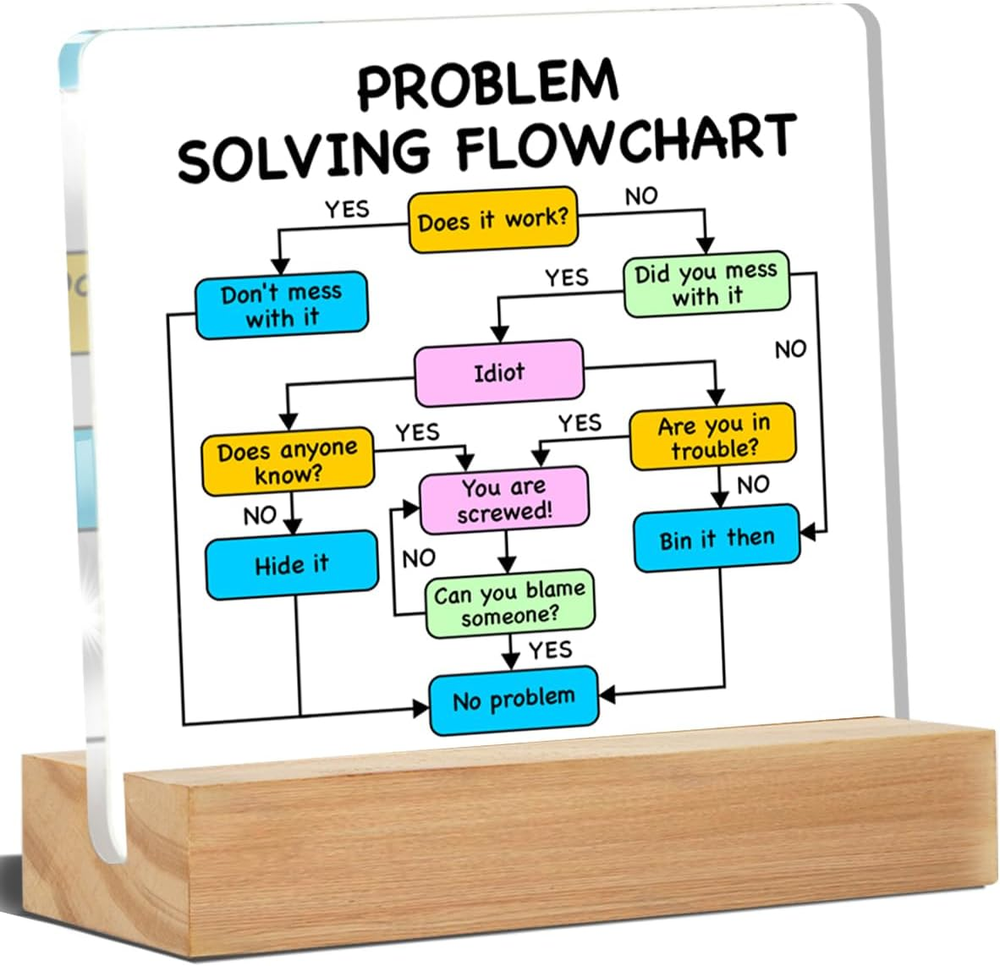Funny Work Gifts Coworkers Boss Employee Office Desk Decor Problem Solving Flow