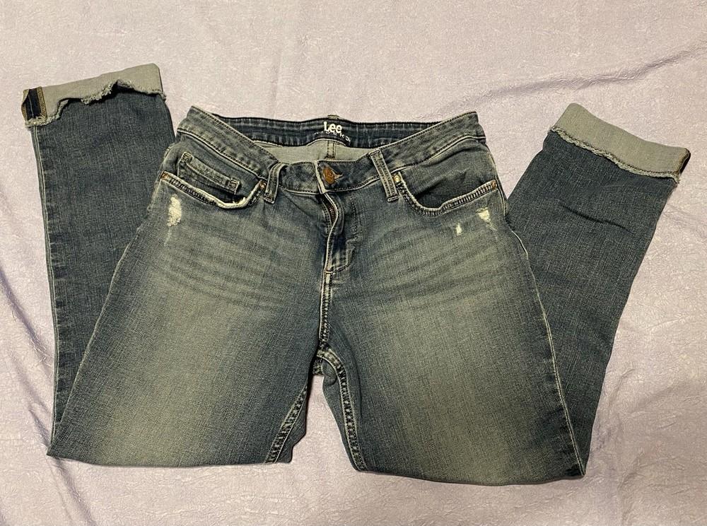 Lee Rider Womens Boyfriend Jeans Size 8 Regular Fit Denim
