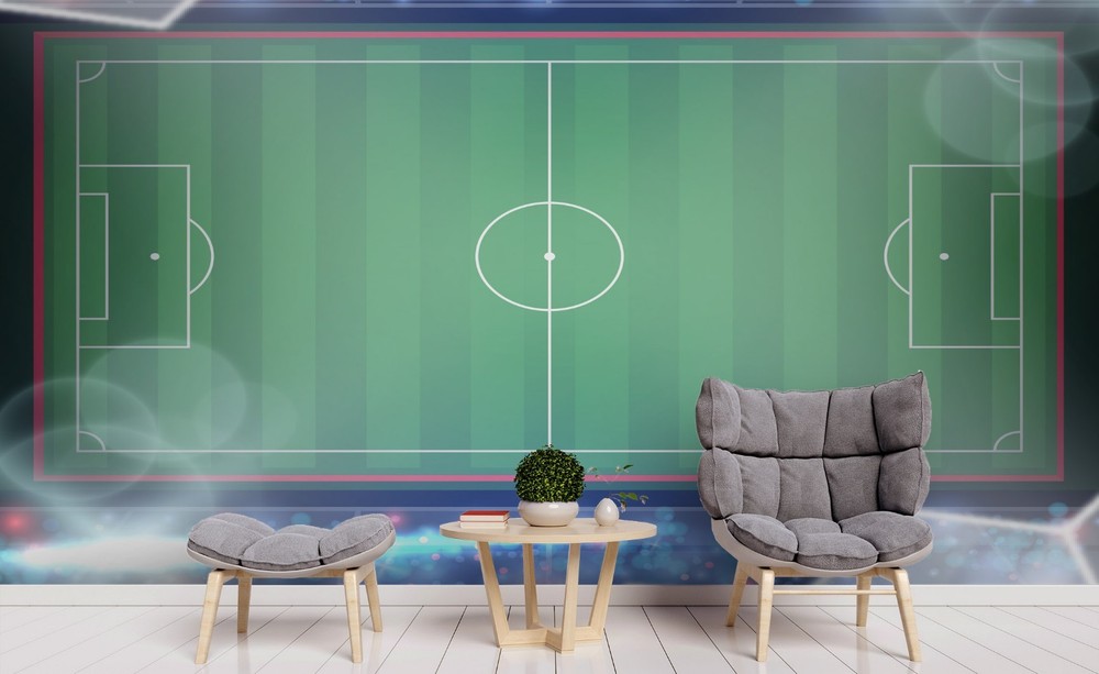 3D Overhead View Soccer Field Wall Murals Wallpaper Murals Wall Sticker