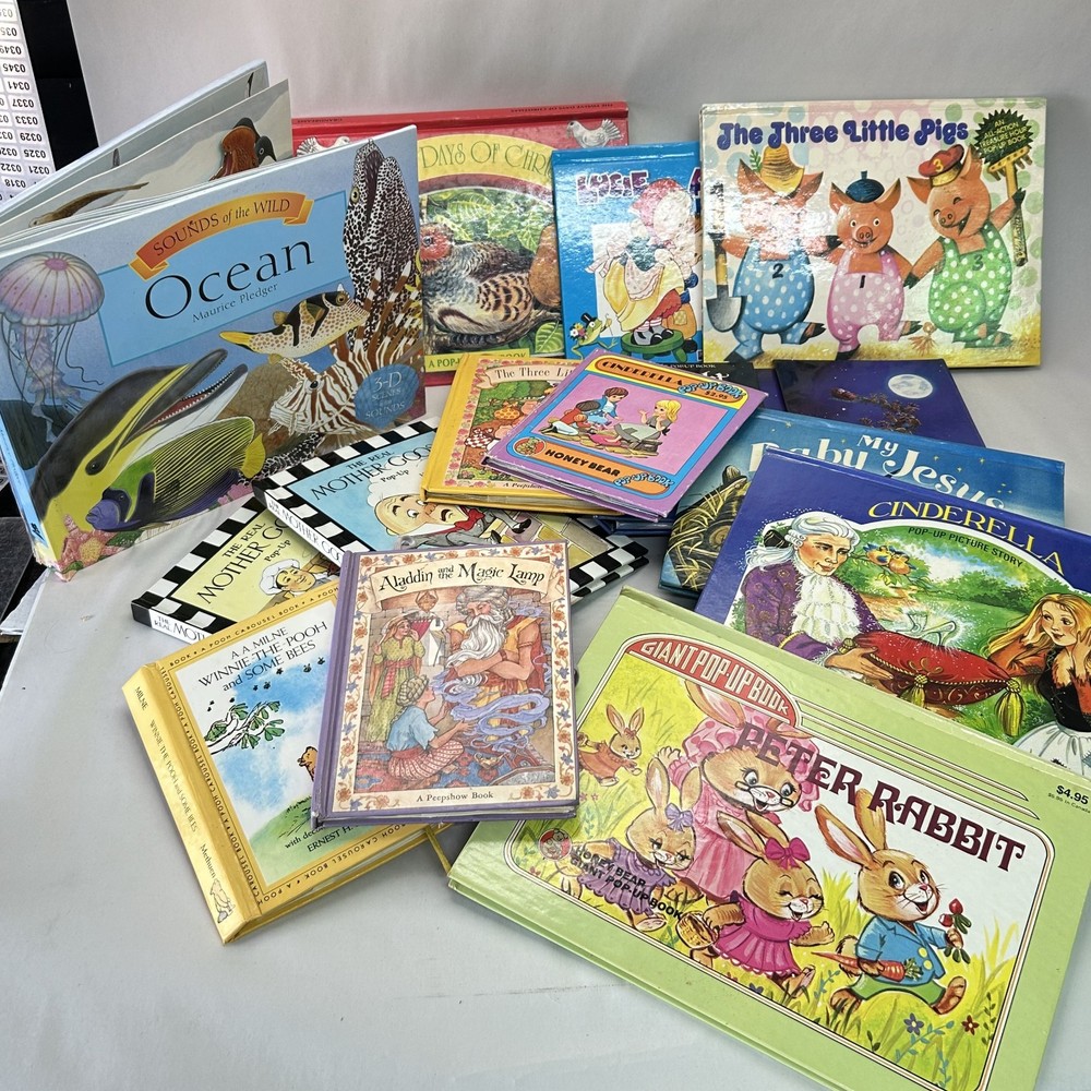 Vintage Children's Pop Up Bundle x 14 Books Hardcover Junk Journals Card Making