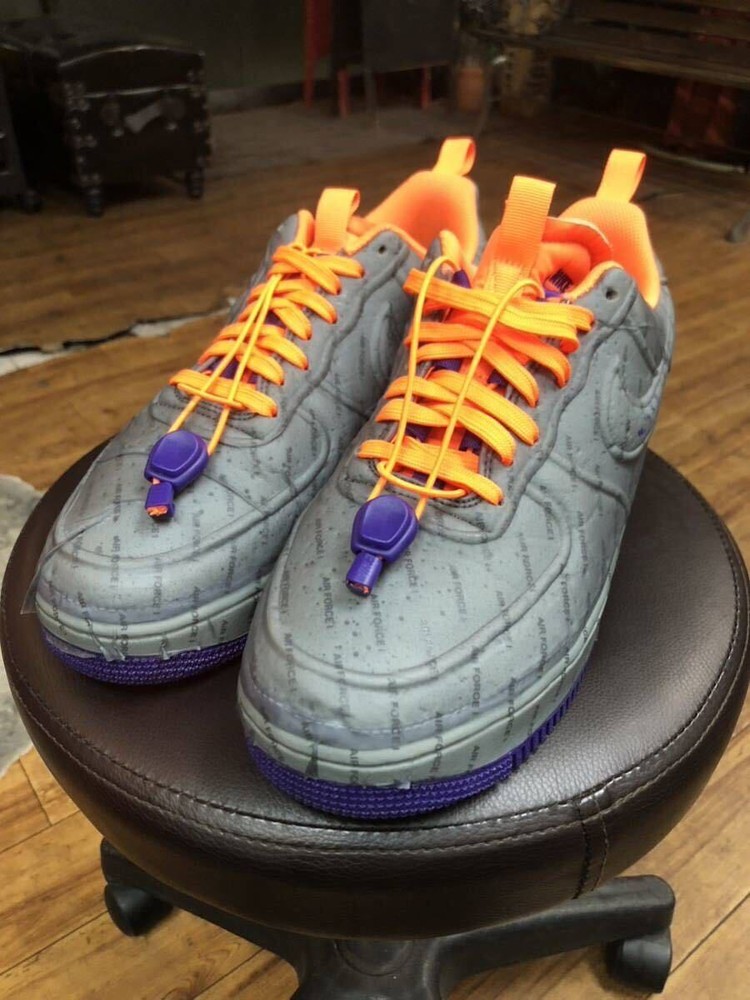 NIKE Men 10.0US   Air Force 1 Low Experimental Suns Sneakers Gray Purple Orange