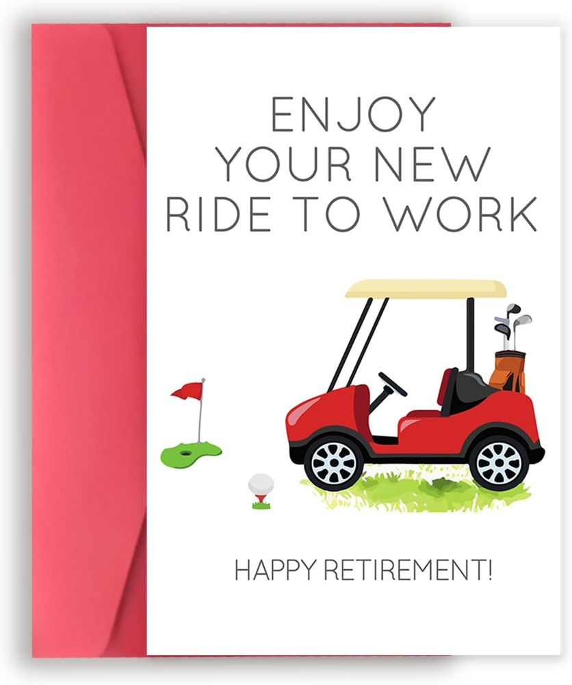 Golf Retirement Card,Funny Retirement Card for Coworker Colleague Friend, Humor