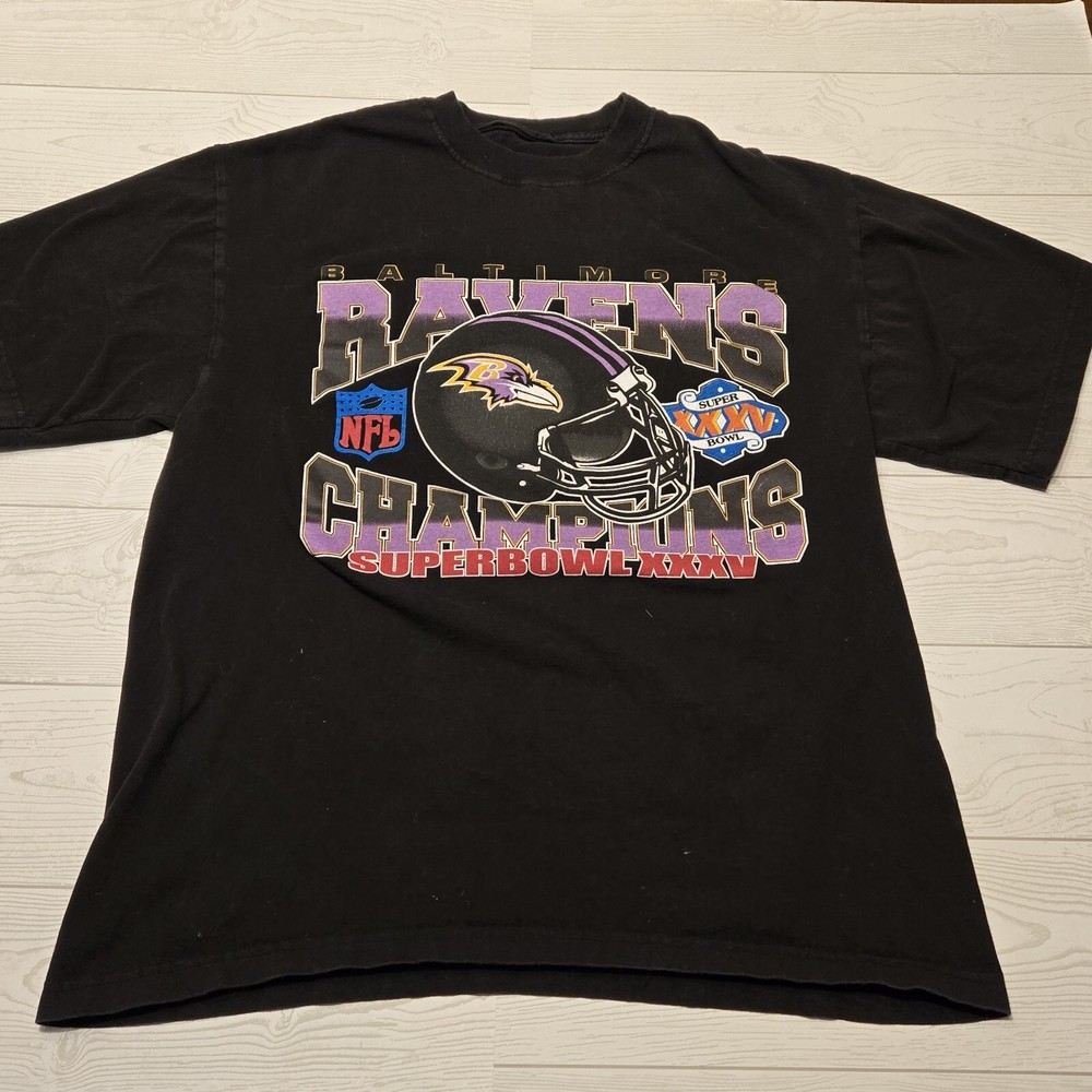 VINTAGE 2001 Super Bowl XXXV NY Giants vs Baltimore Ravens CHAMPIONS - Large