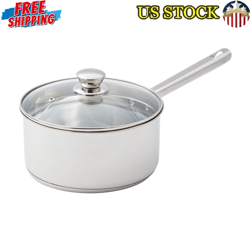 Stainless Steel 3 Quart Tri-Ply Base Saucepan with Straining Lid