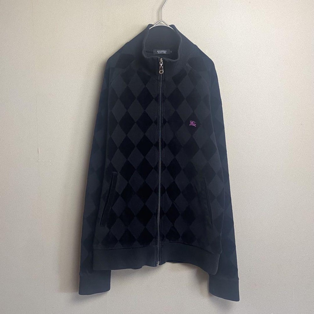 Burberry Black Label Argyle Velour Track Jacket F/S from Japan