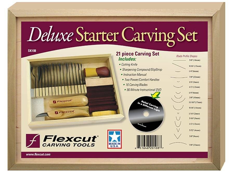 FLEXCUT SK108 DELUXE STARTER CARVING SET 21 PIECES   NEW
