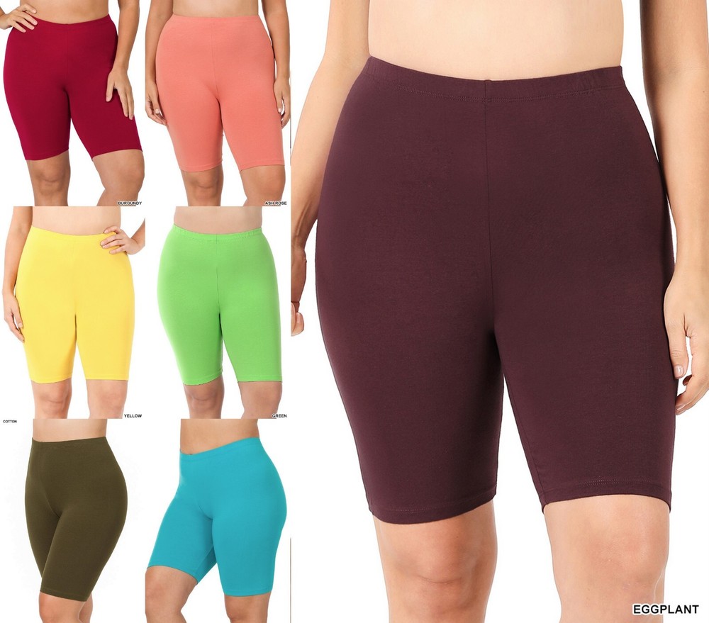 1X 2X 3X Premium Cotton Biker Bike Shorts Cycling Gym  Soft Stretch Leggings