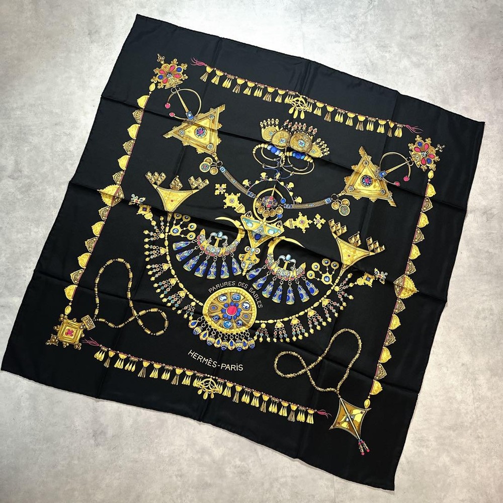 HERMES 100% Silk Scarf Carre 90 Mulch Color Authentic I0706243