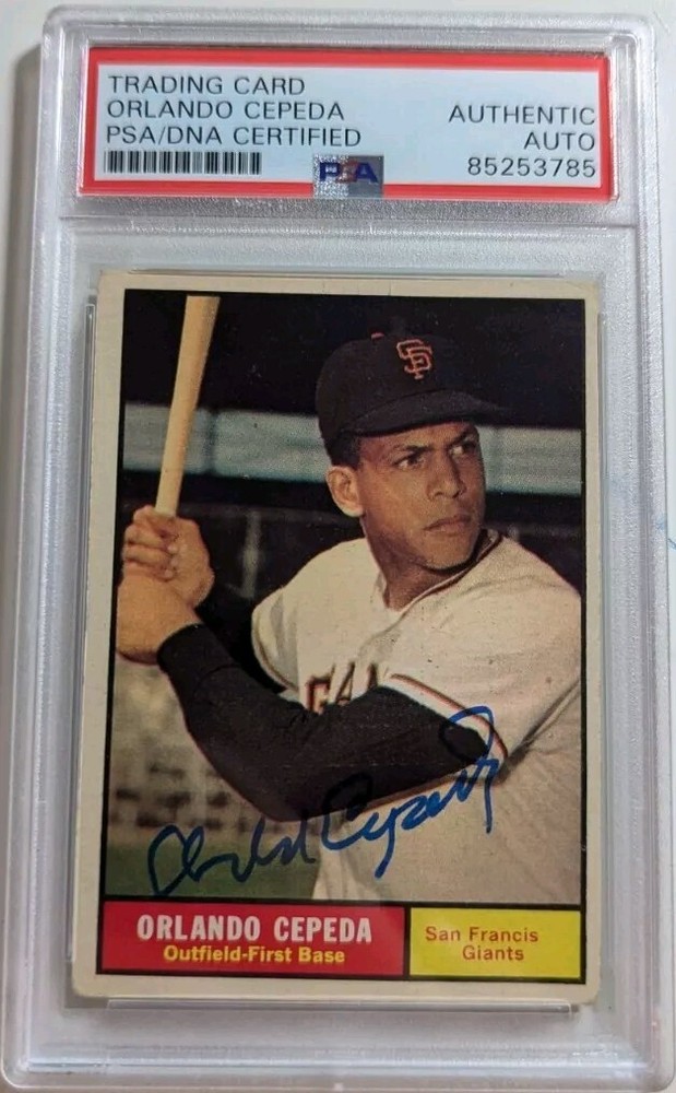 Orlando Cepeda Signed 1961 Topps Trading Card Autographed PSA/DNA Giants HOF