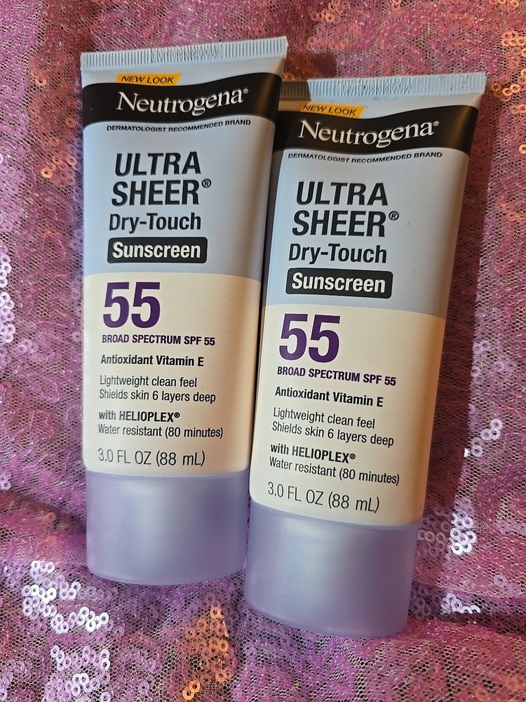 2-Pack Neutrogena Ultra Sheer SPF 55 Sunscreen 3oz Dry-Touch Lotion Exp 2027  