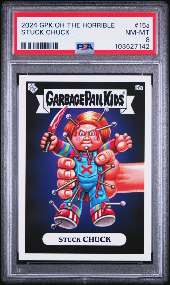 2024 Garbage Pail Kids Oh The Horror-Ible STUCK CHUCK 15a PSA 8 Chucky Doll POP1