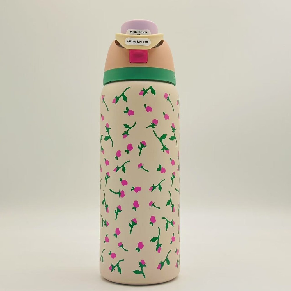 Owala FreeSip 32 oz Insulated Stainless Steel Cherry Blossoms Water Bottle