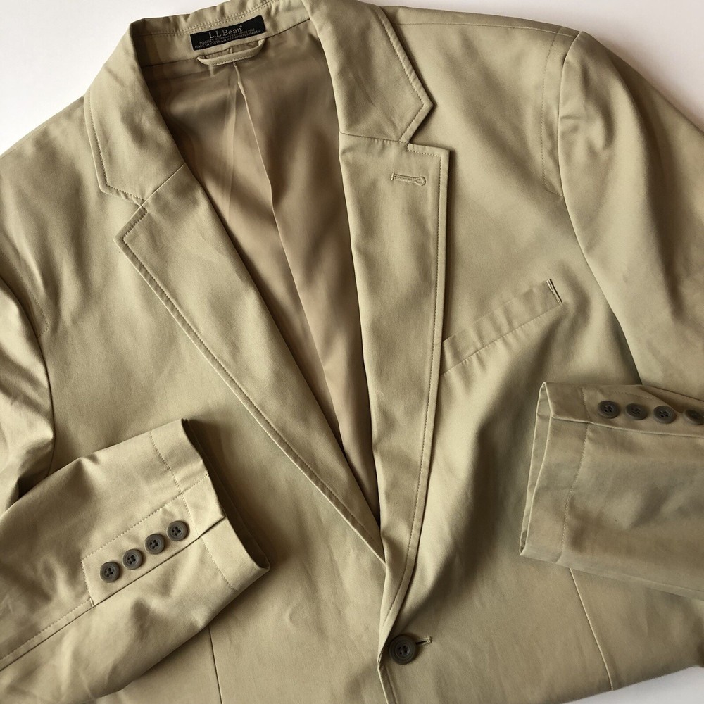 LL Bean Men’s 48-Tall Jacket Khaki Safari Field Hunting Chore Blazer  290300