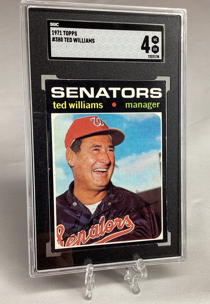1971 Topps Baseball Ted Williams #380 Graded SGC  4 Hall of Fame / No Scratches!