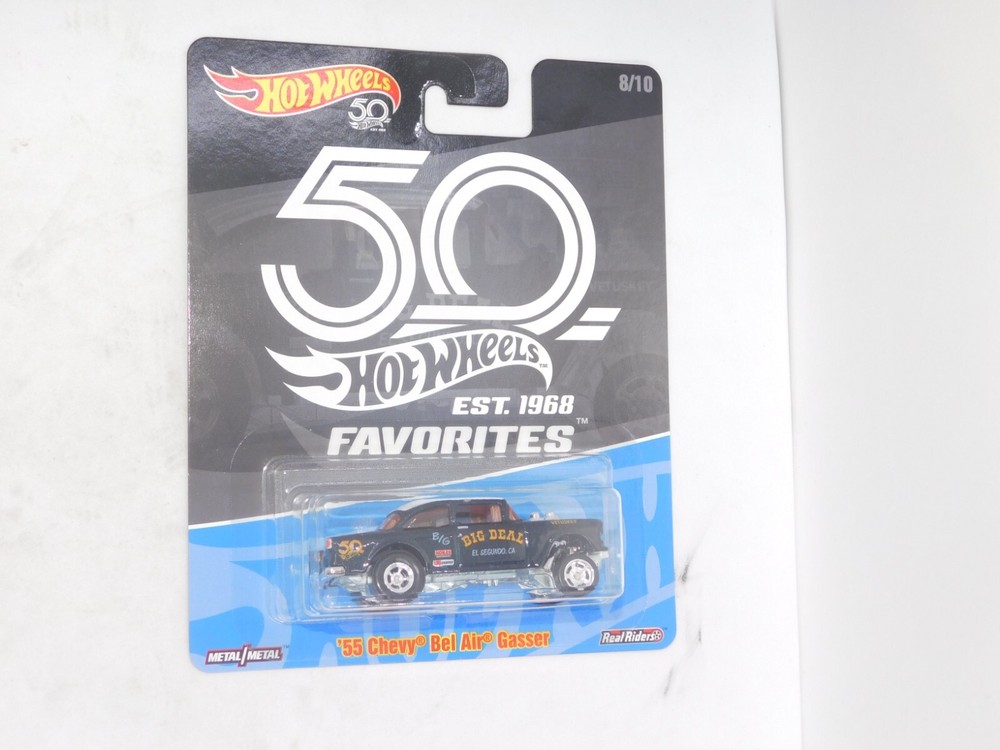 2018 Hot Wheels 50th Favorites 55 Chevy Bel Air Gasser Big Deal 8/10 Chase Black