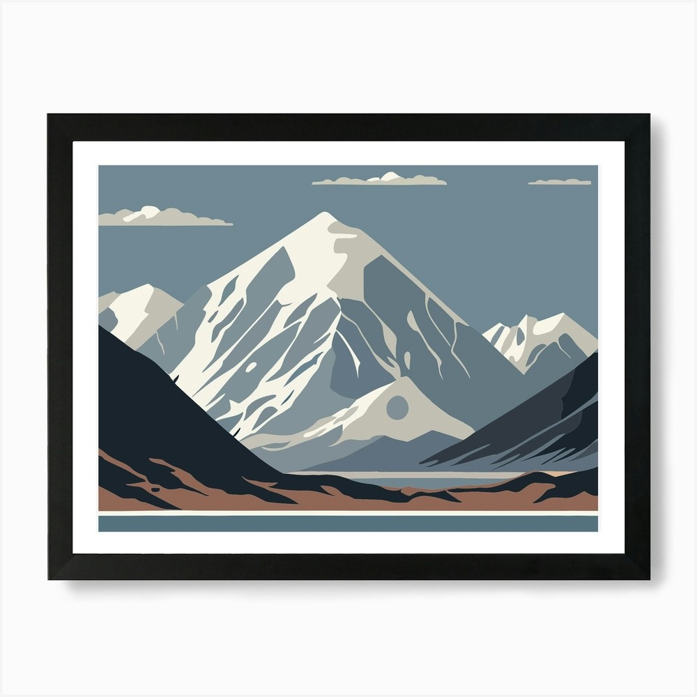 Mountains Of New Zealand Art Print Framed Wall Art Poster Canvas Print Picture