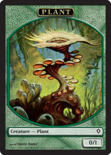 MTG 10 Plant Token, Moderate Play, English WorldWake