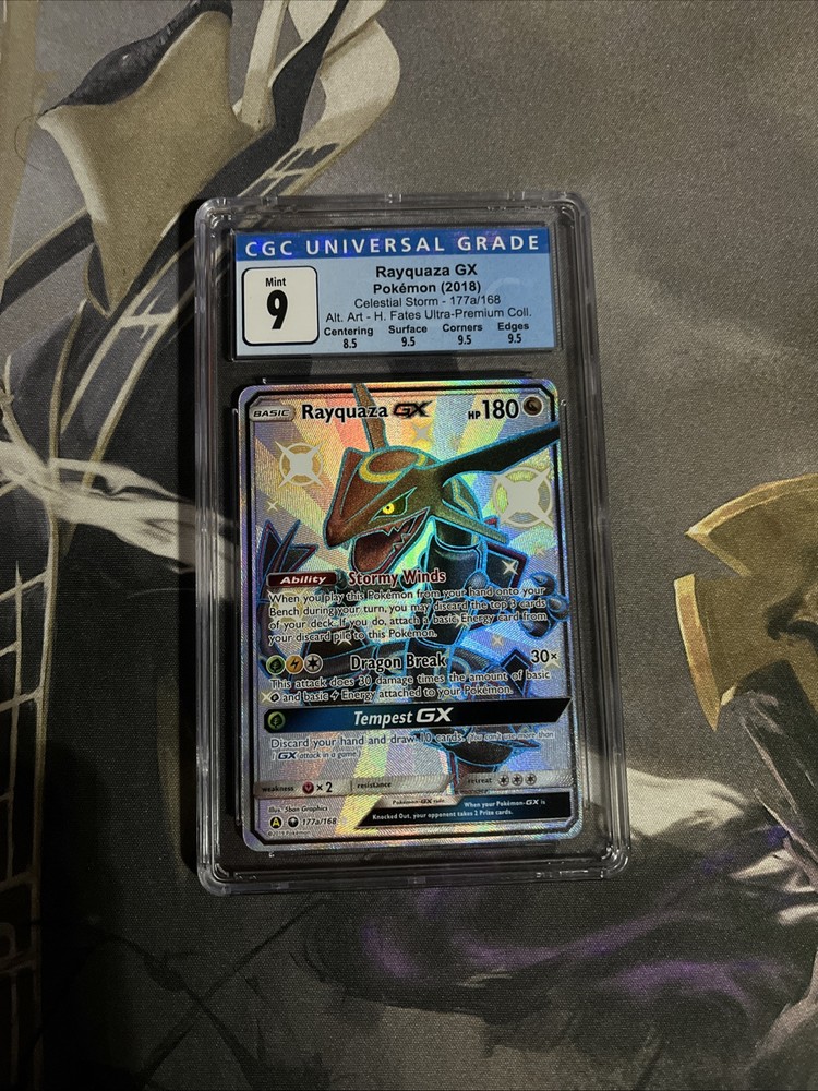 Pokemon CGC 9 Shiny Rayquaza GX 177a/168 Hidden Fates Premium Collection Promo