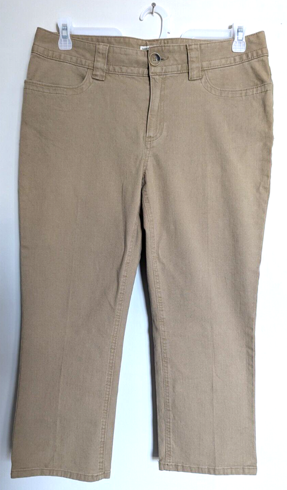 Banana Republic - Stretch Pleated Chino Tan Pants - Button back pockets - 12