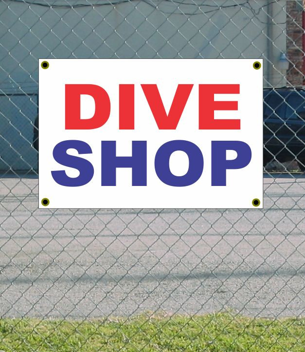 2x3 Dive Shop Red White Blue Banner Sign New Discount Size & Price
