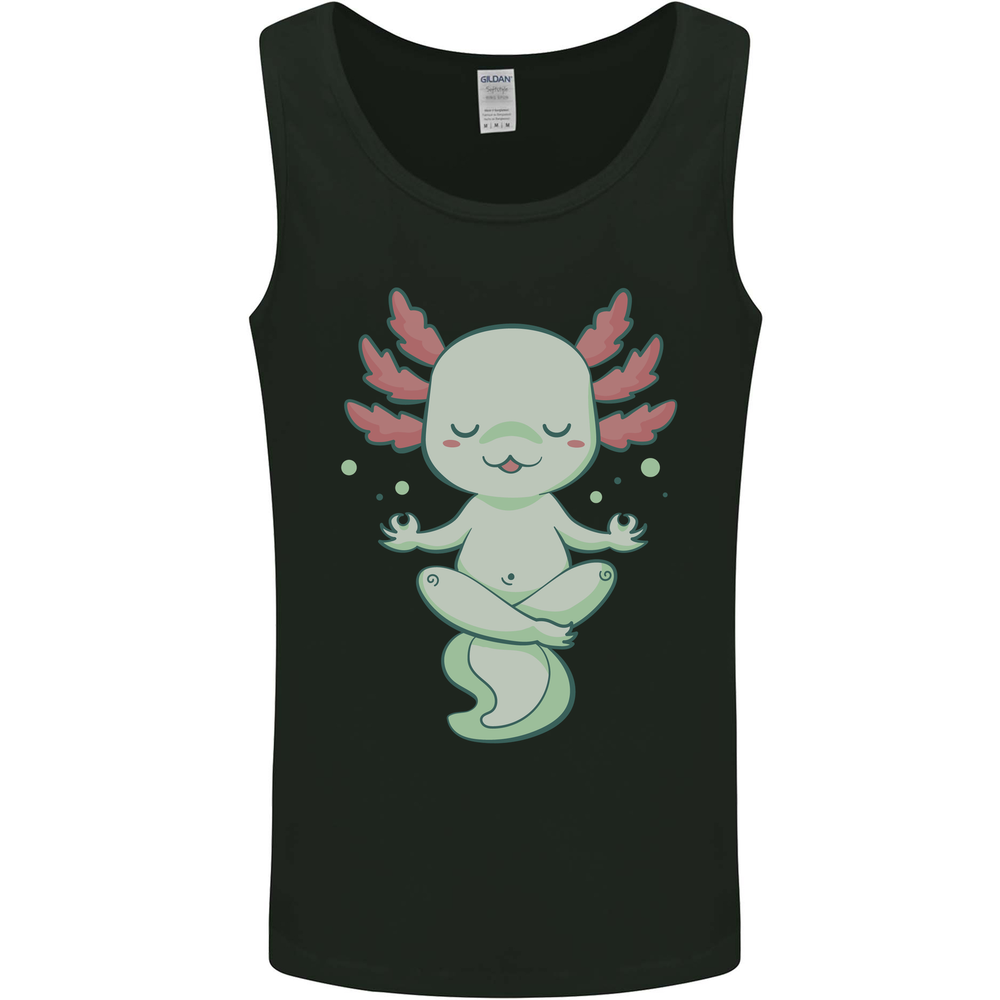 Meditating Axolotl Yoga Spiritual Mens Vest Tank Top