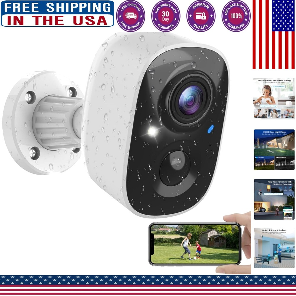 AI-Powered Security Camera with 3D Noise Cancellation & SD/Cloud Storage Options