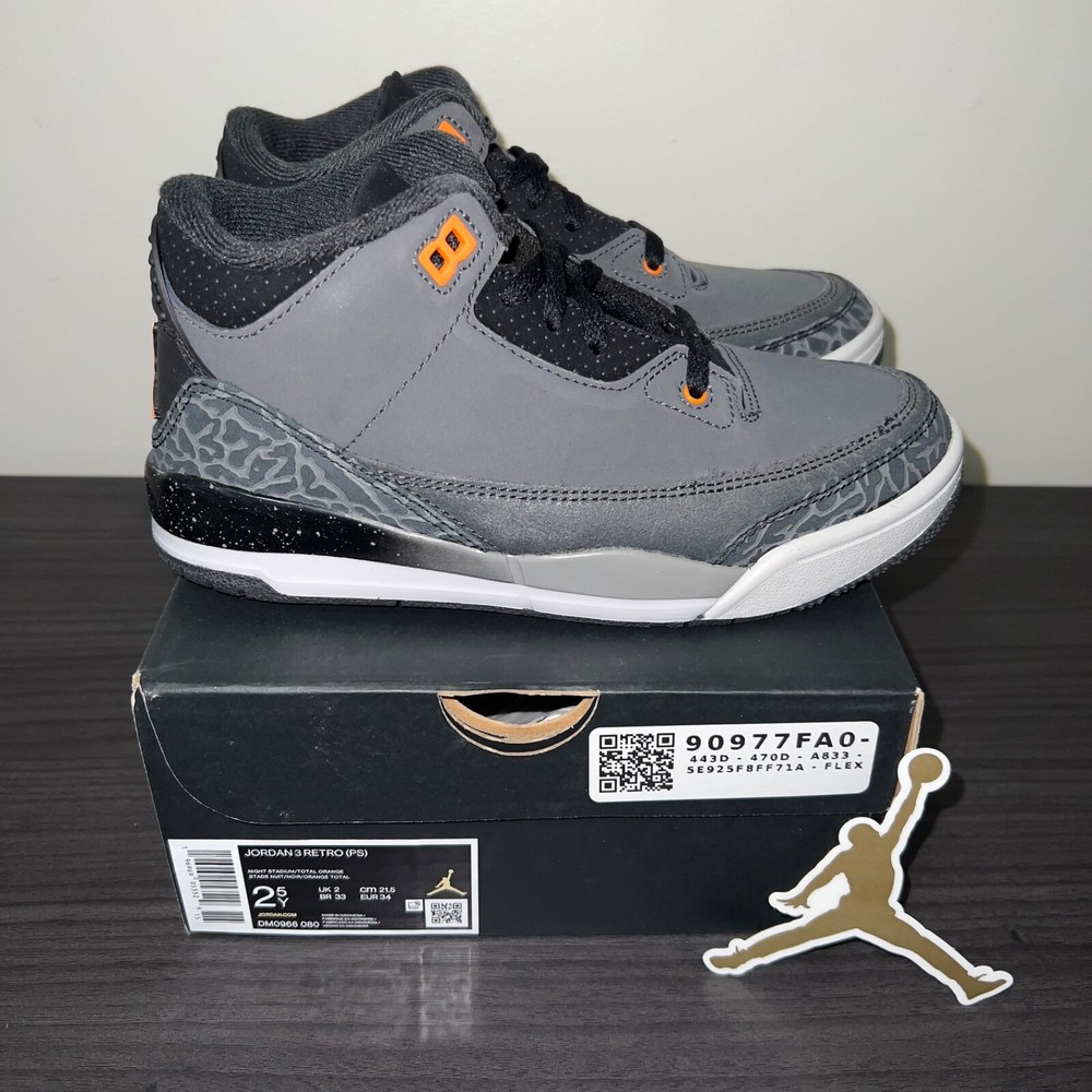 Size 2.5Y - Jordan 3 Fear Pack (2023) DM0966-080 (NEW)