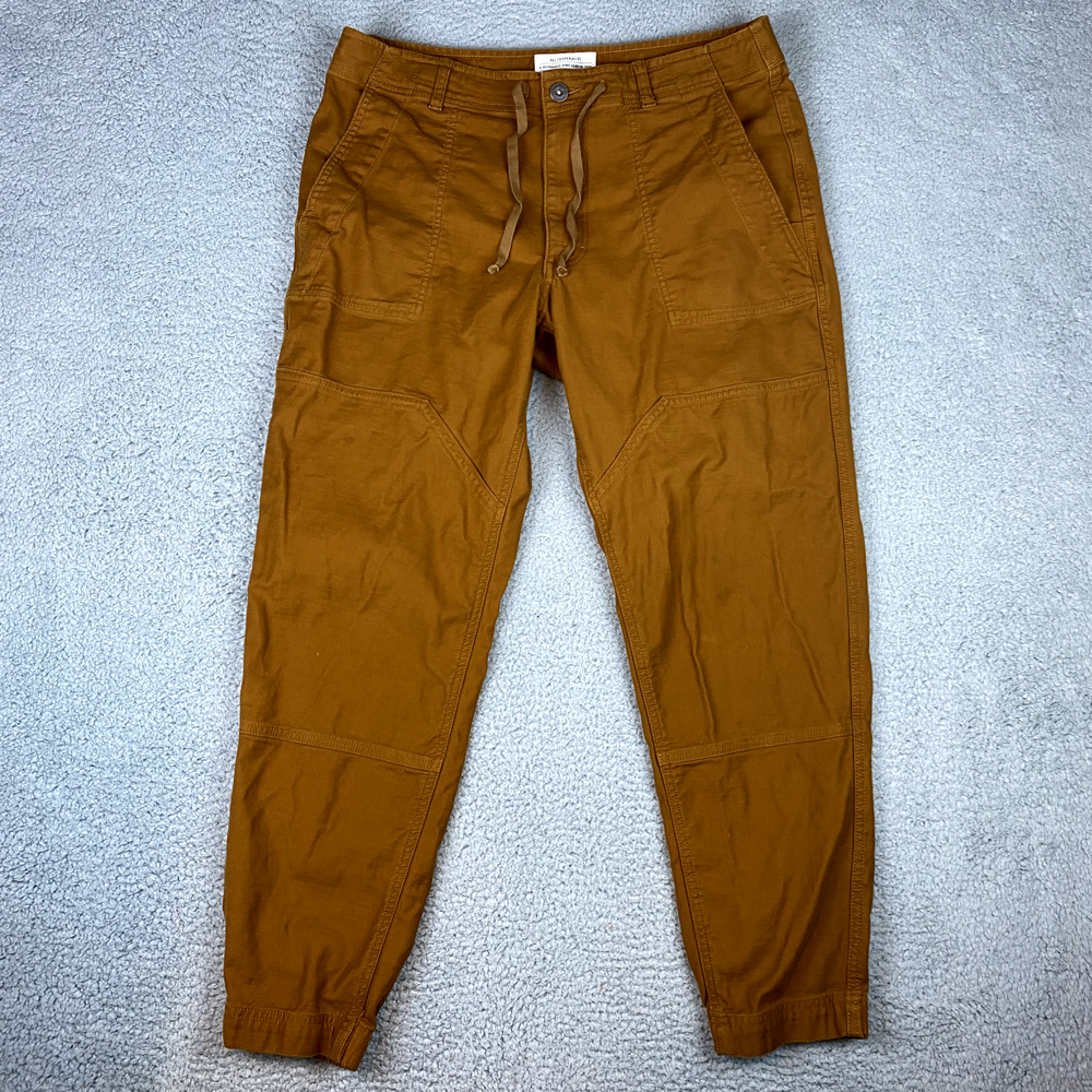 REI Co-Op Trailsmith Jogger Pants Mens 36X32 Brown Cargo Double Knee Canvas Hike
